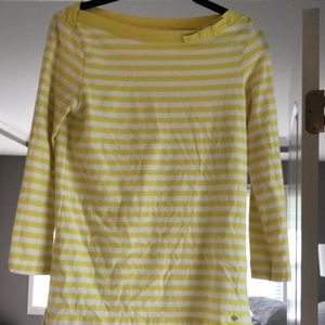 Kate spade yellow and white striped shirt